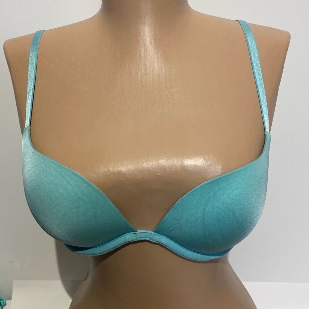 Victoria's Secret Women's Blue Dream Angels Padded Demi Bra Size 34B